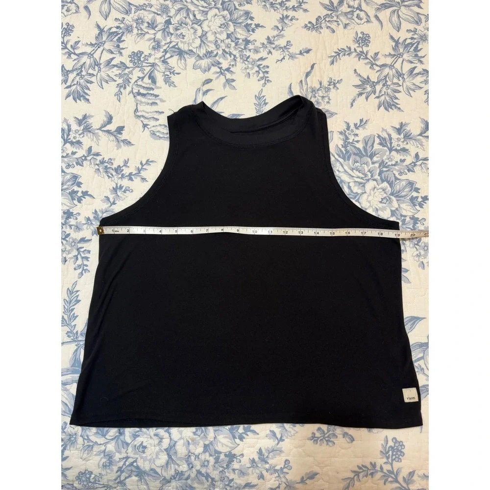Vuori Womens Black High Neck Performance Tank Top Cropped Activewear Size L
